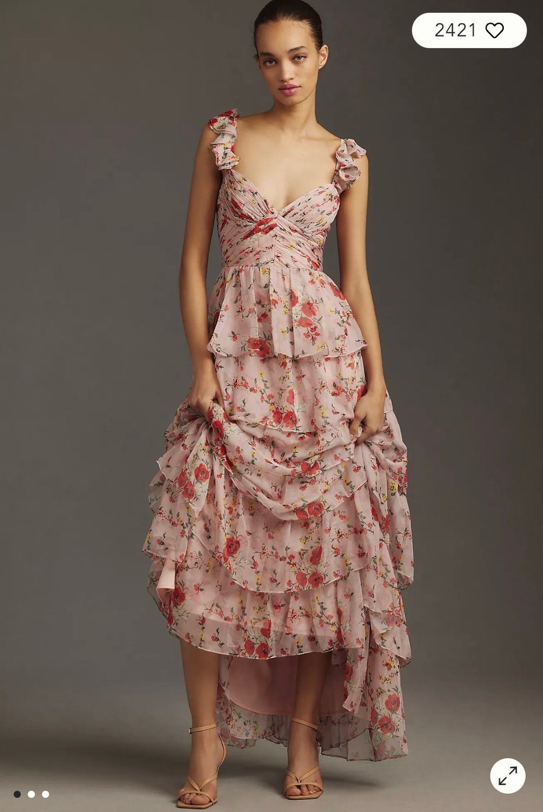 Nwtanthro Mac Duggal Sleeveless Tiered Maxi Dress Sz12